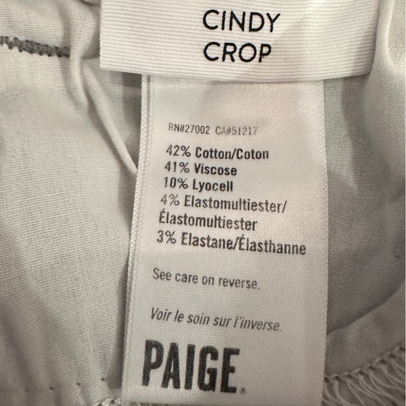 PAIGE Gray Cindy Crop Raw Hemline Button Front Jeans | Size 26 - Picture 7 of 7